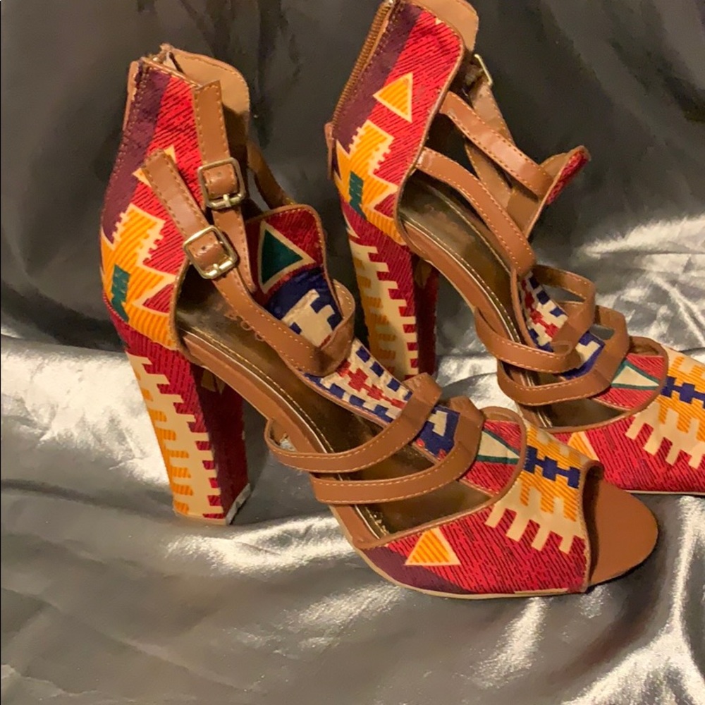 Multi colored Bamboo Heels